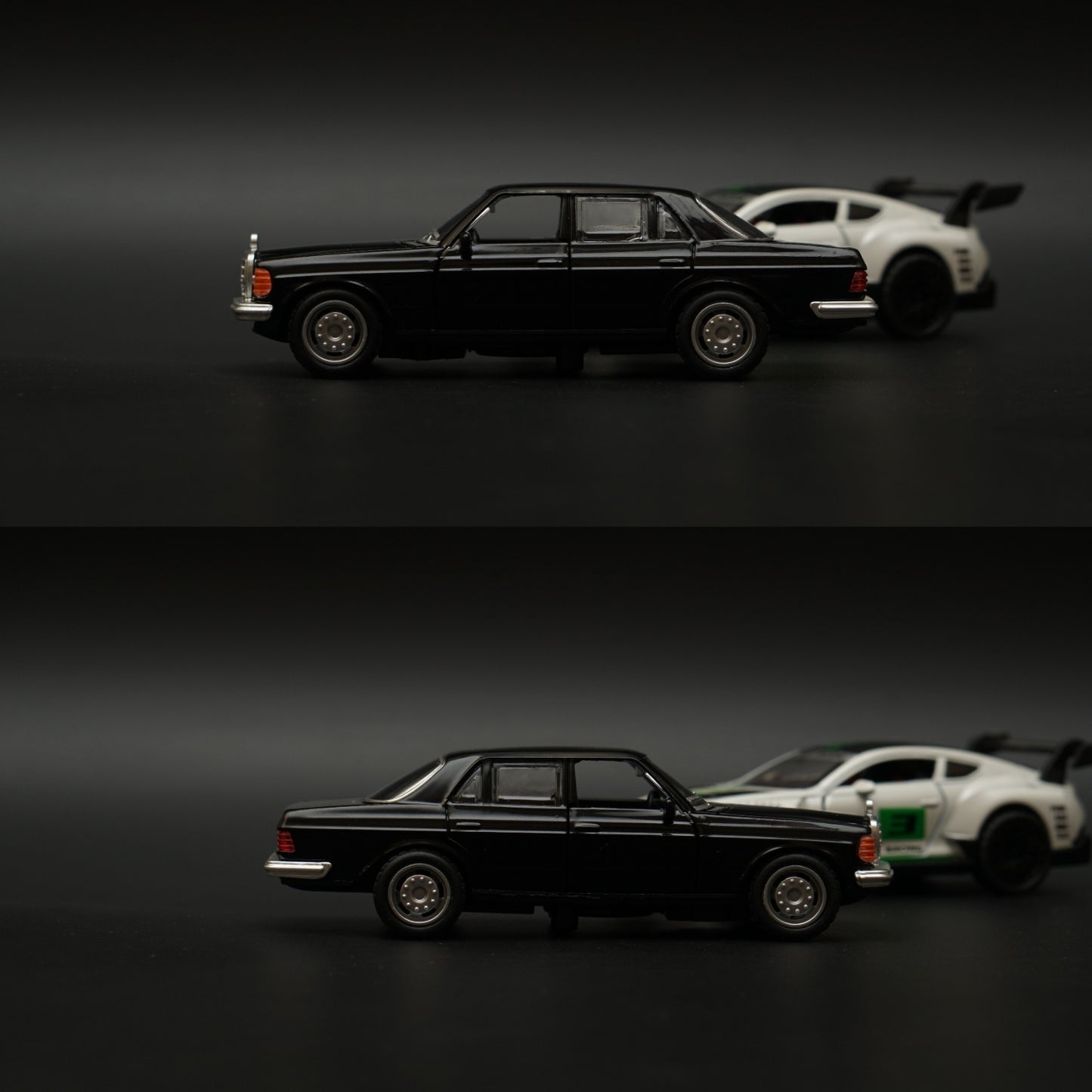 1:36 W123 , Bentley Diecast Combo (Black, Green Livery) -  Kunju Vandi  