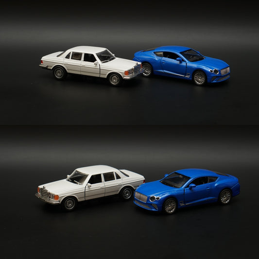 1:36 W123 , Bentley Diecast Combo (White,Blue) -  Kunju Vandi  