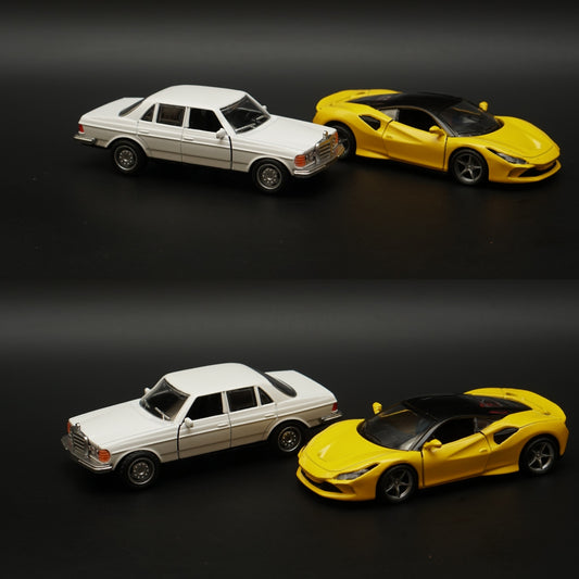 1:36 W123 , Ferrari Diecast Combo (White,Yellow) -  Kunju Vandi  