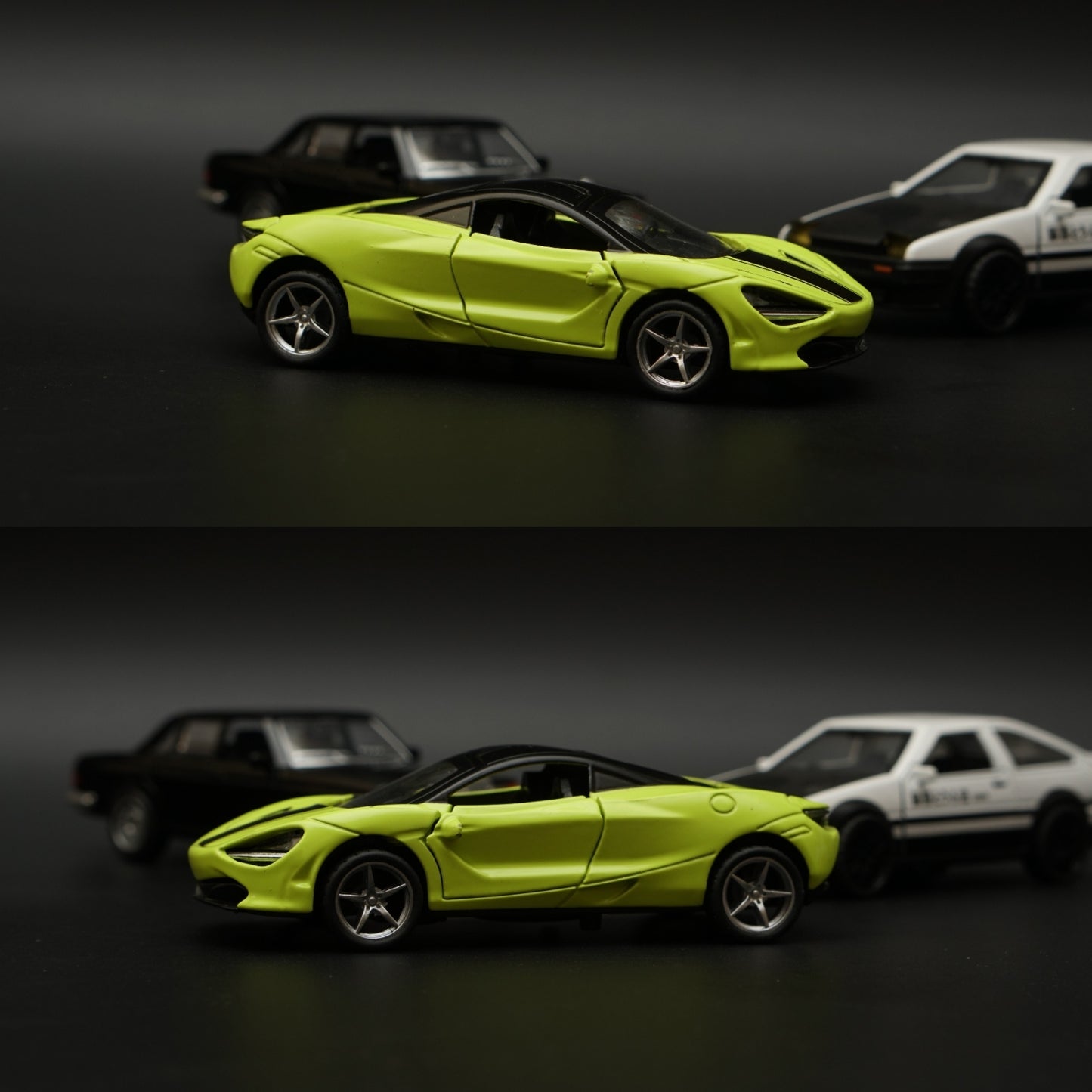 1:36 W123 , Mclaren, AE86  Diecast Combo (Black, Green,White) -  Kunju Vandi  