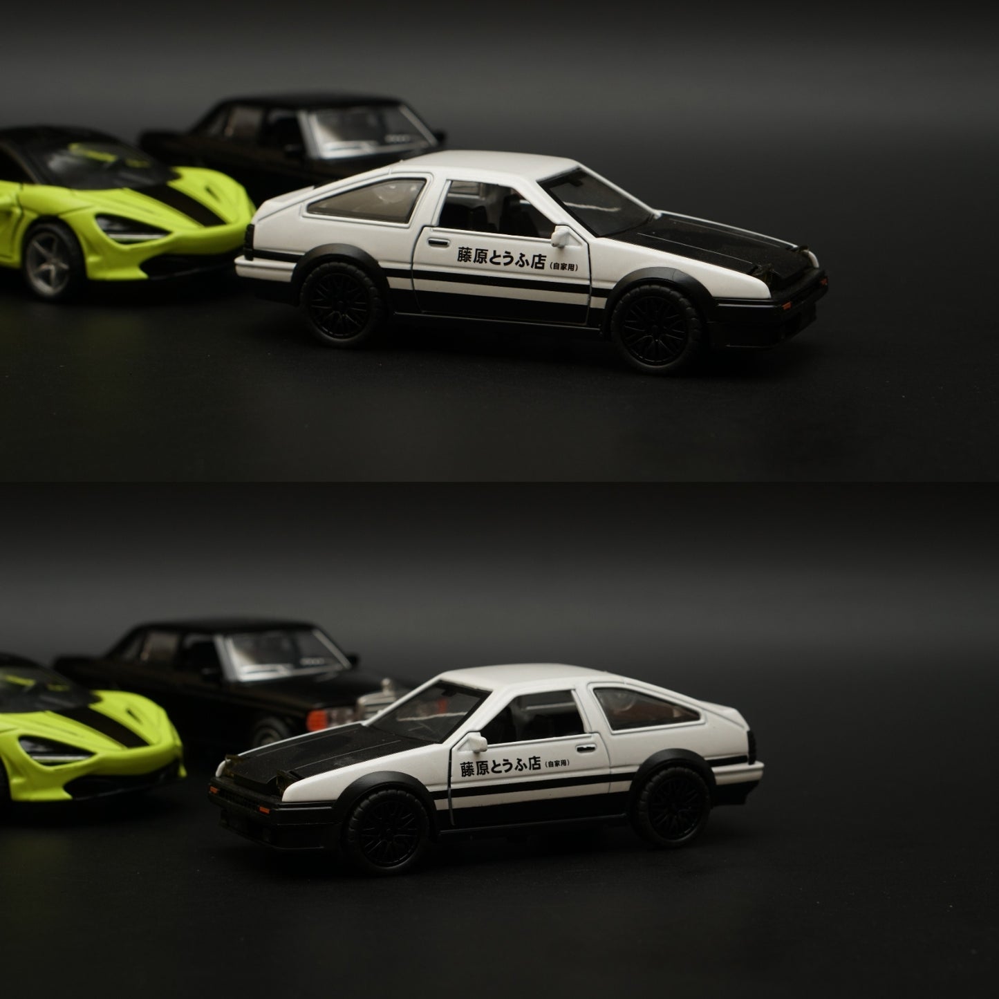 1:36 W123 , Mclaren, AE86  Diecast Combo (Black, Green,White) -  Kunju Vandi  