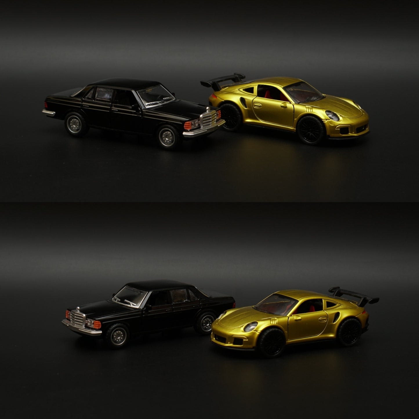 1:36 W123 , Porsche Diecast Combo (Golden,Black) -  Kunju Vandi  