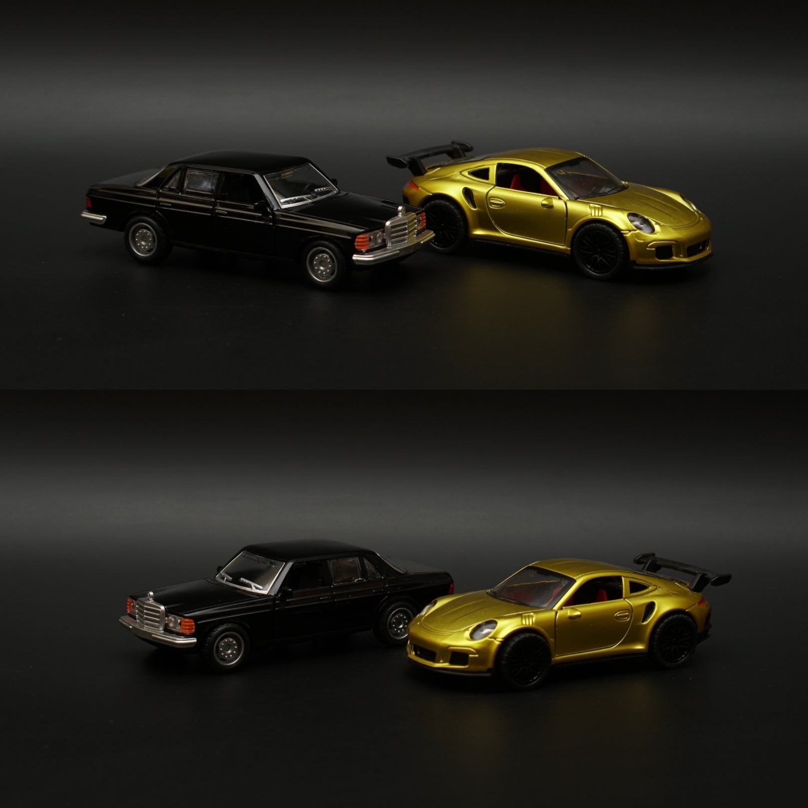 1:36 W123 , Porsche Diecast Combo (Golden,Black) -  Kunju Vandi  