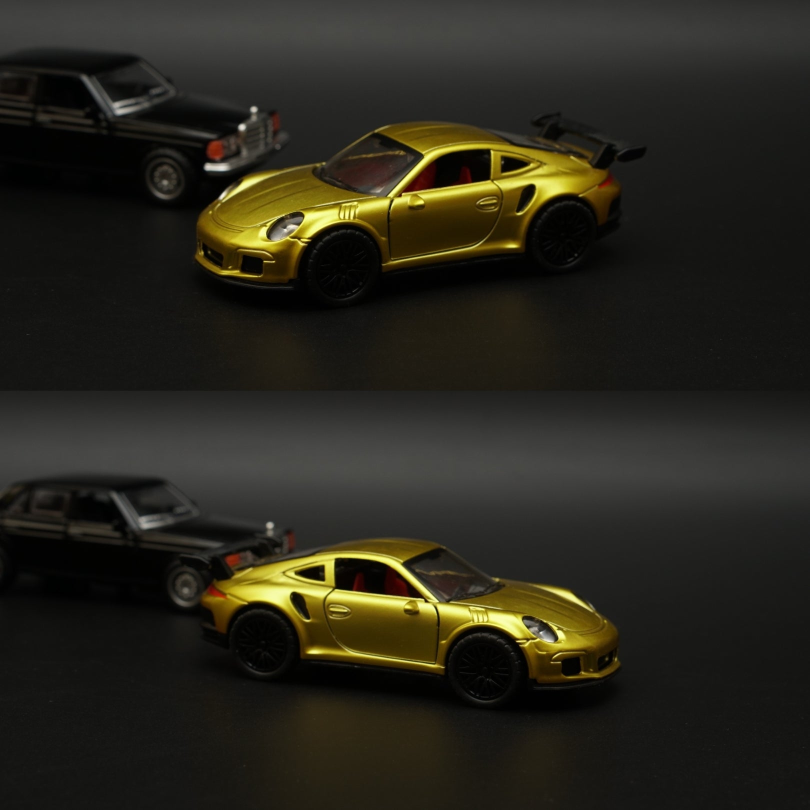 1:36 W123 , Porsche Diecast Combo (Golden,Black) -  Kunju Vandi  