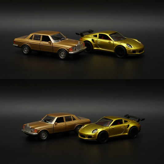 1:36 W123 , Porsche Diecast Combo (Golden,Golden) -  Kunju Vandi  
