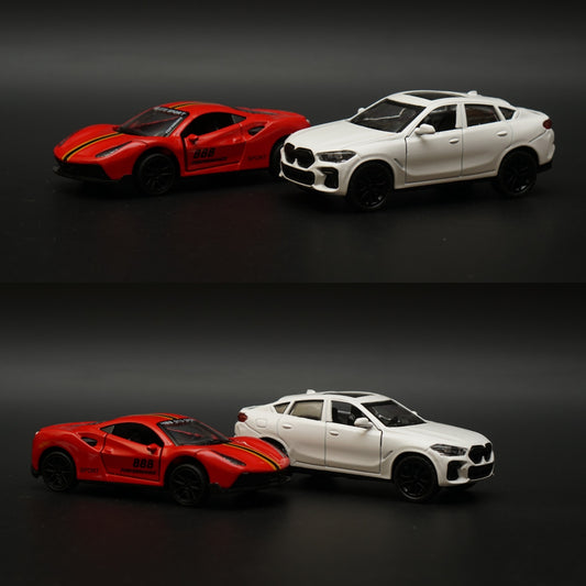 1:43 BMW , Ferrari Diecast Combo (White,Red) -  Kunju Vandi  