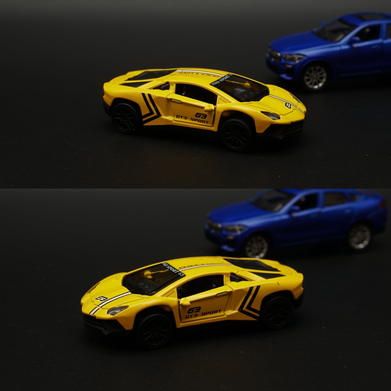 1:43 BMW , Lambo Diecast Combo (Blue,Yellow) -  Kunju Vandi  