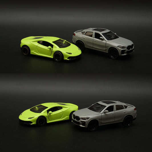 1:43 BMW , Lambo Diecast Combo (Grey,Green) -  Kunju Vandi  