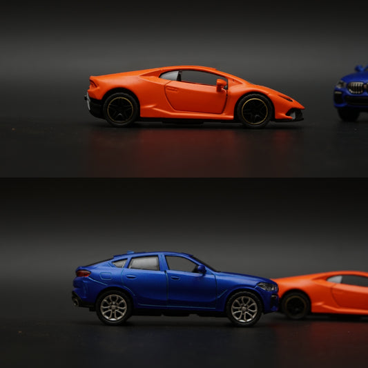 1:43 BMW , Porsche Diecast Combo (Blue,Orange) -  Kunju Vandi  