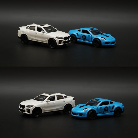 1:43 BMW , Porsche Diecast Combo (White,Blue) -  Kunju Vandi  