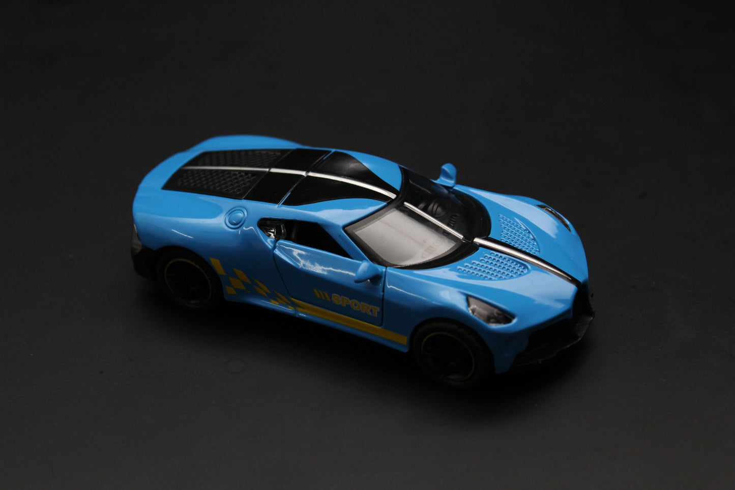 1:43 Bugatti Blue Strips Metal Body -  Kunju Vandi  