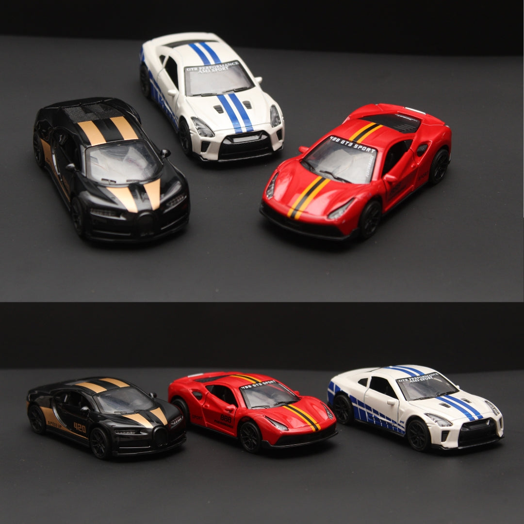 1:43 Bugatti , GTR , Ferrari Diecast Combo -  Kunju Vandi  