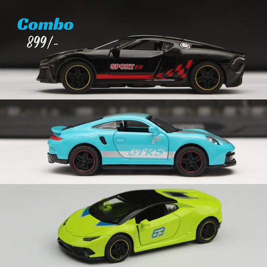 1:43 Bugatti , Porsche , Lambo Diecast Combo -  Kunju Vandi  