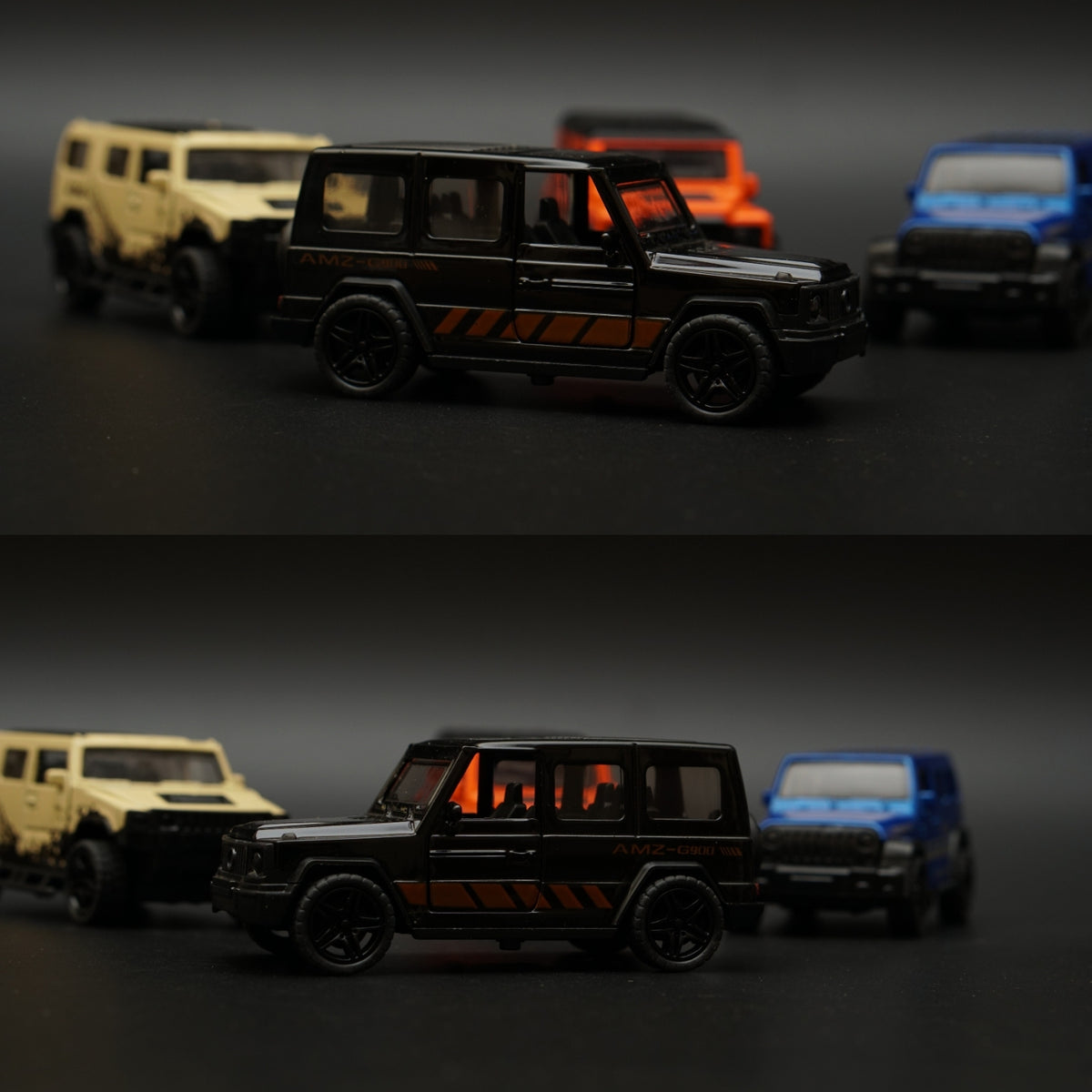 1:43 Defender, Jeep, Gwagon, Hummer 4 Car Diecast Combo -  Kunju Vandi  