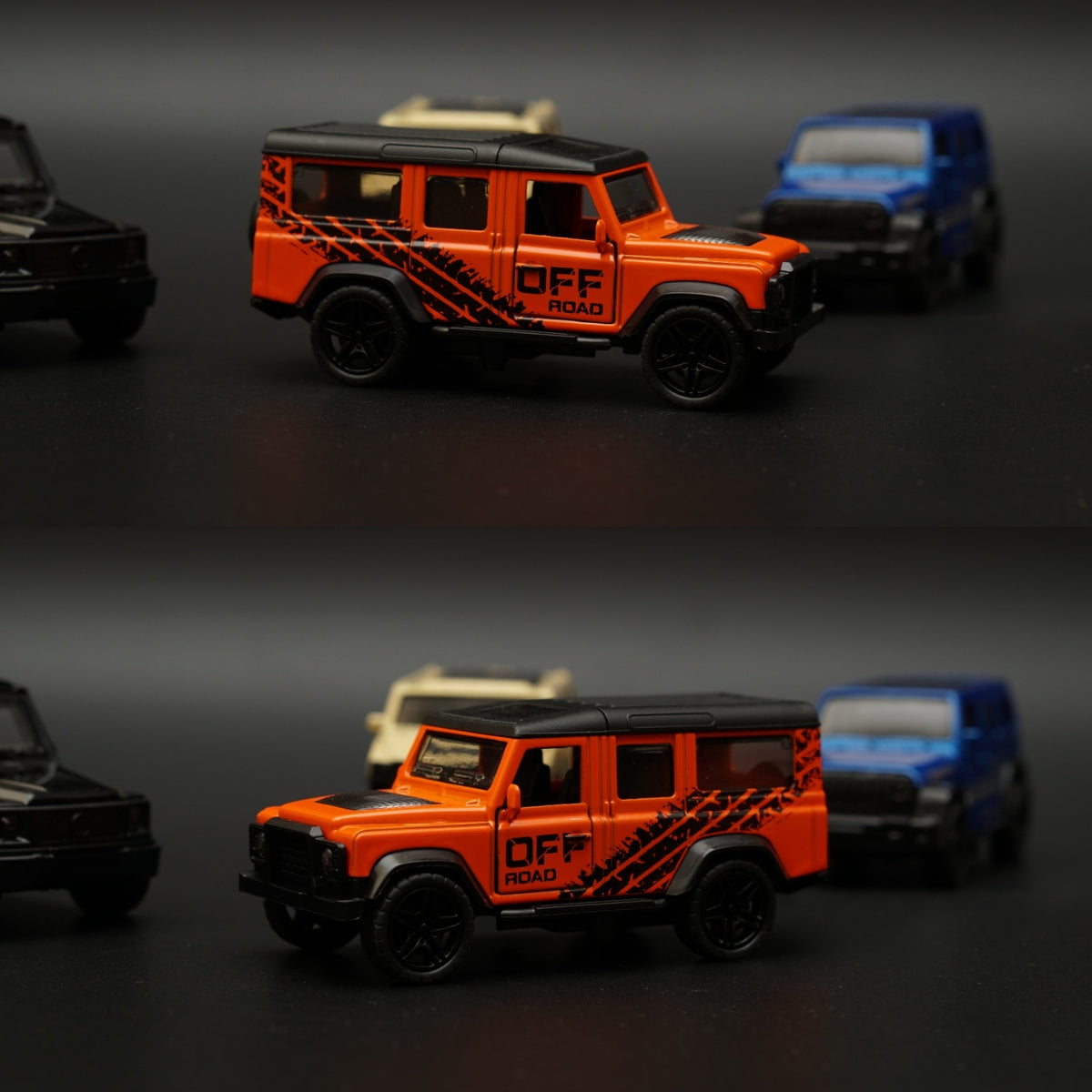 1:43 Defender, Jeep, Gwagon, Hummer 4 Car Diecast Combo -  Kunju Vandi  