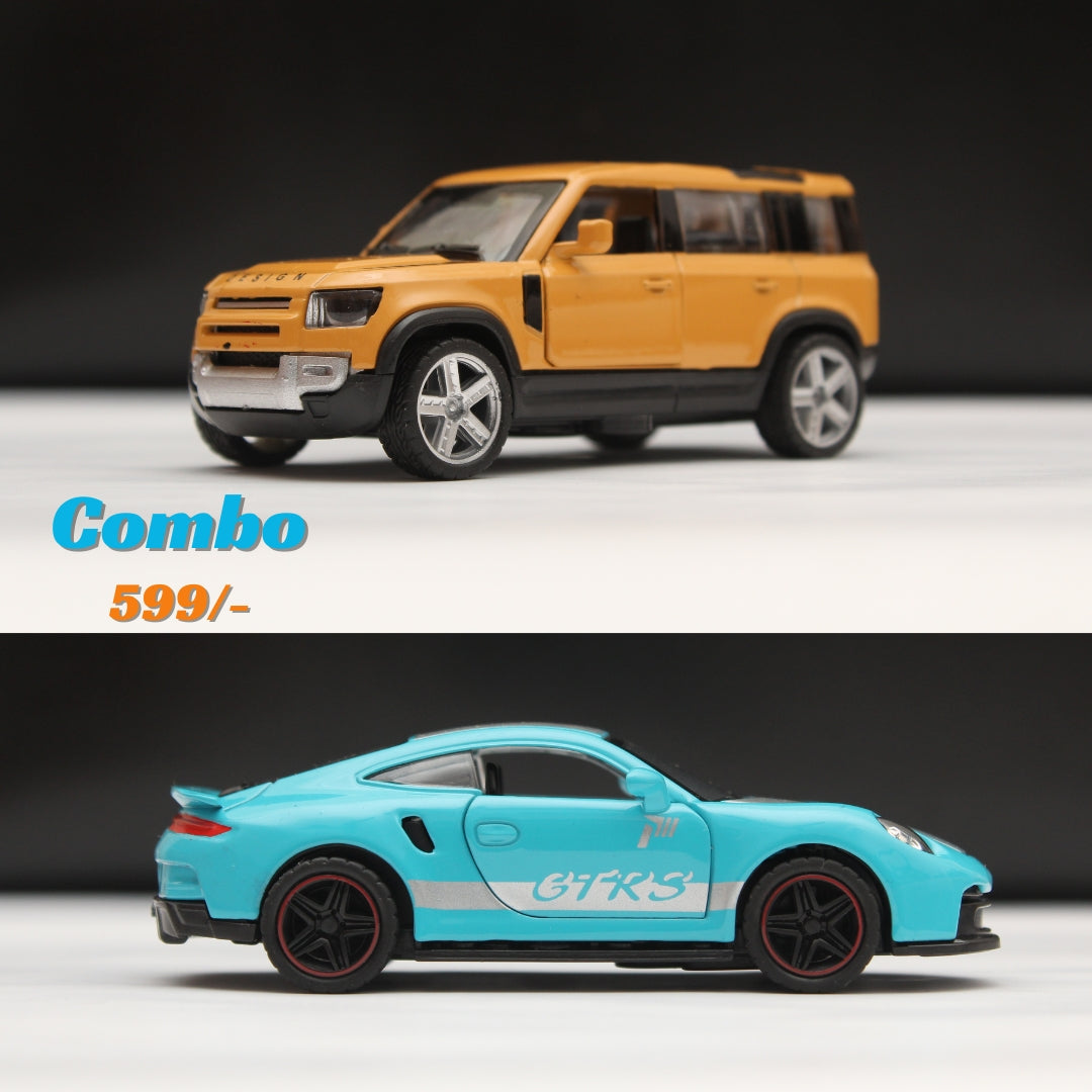 1:43 Defender , Porsche Diecast Combo -  Kunju Vandi  