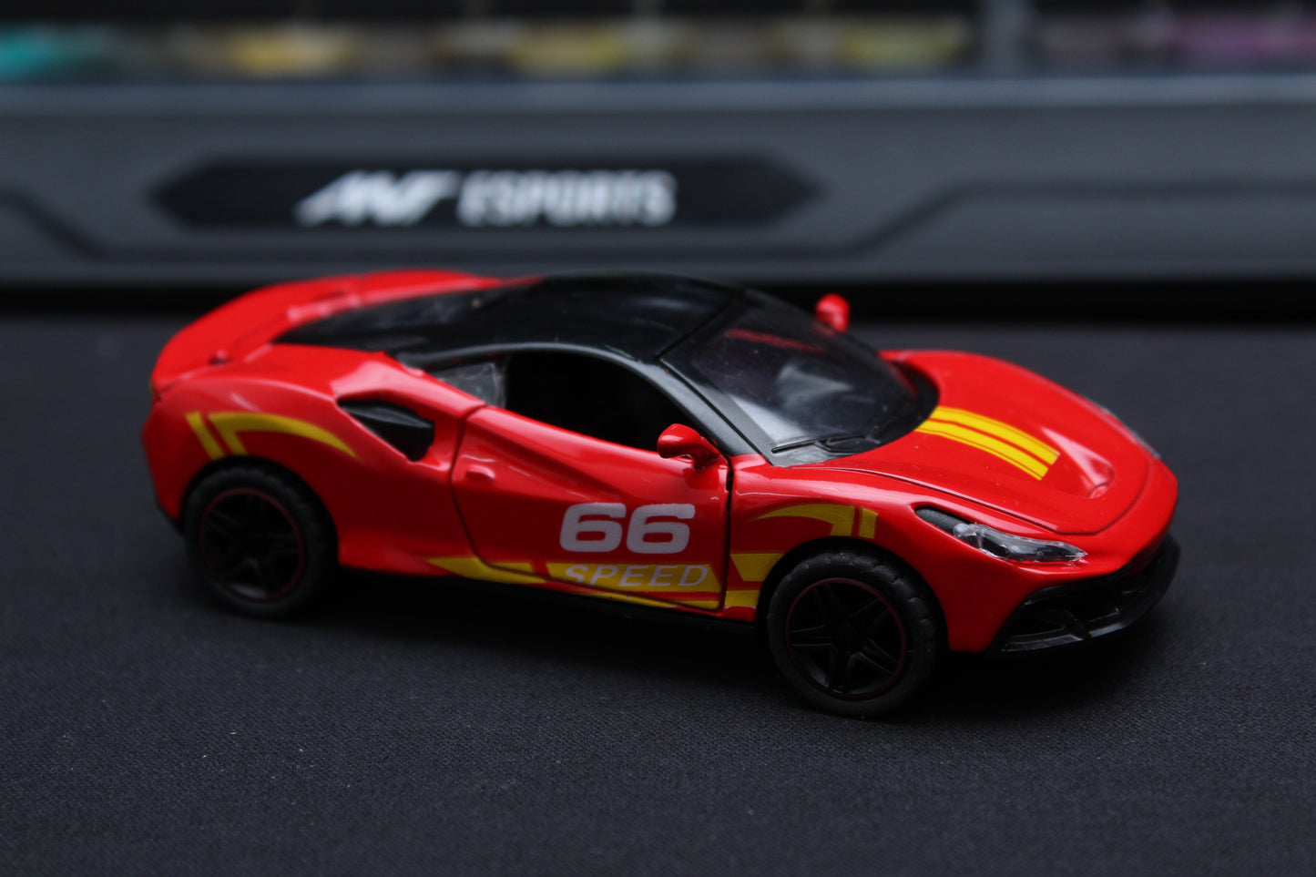 1:43 Ferrari Diecast Red (Yellow Strips) -  Kunju Vandi  