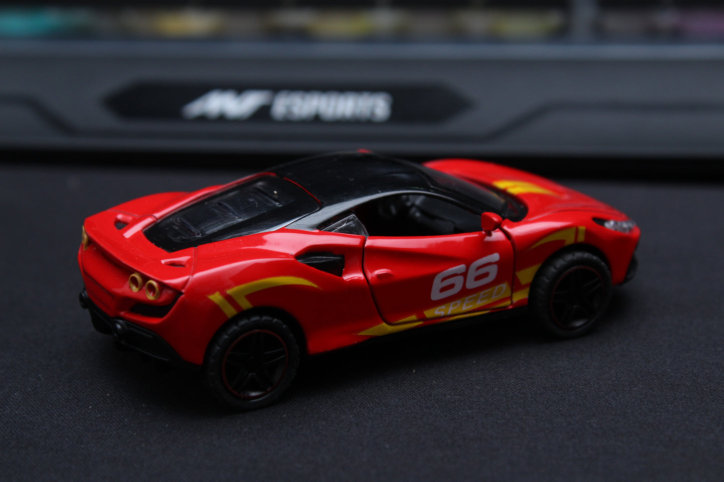 1:43 Ferrari Diecast Red (Yellow Strips) -  Kunju Vandi  
