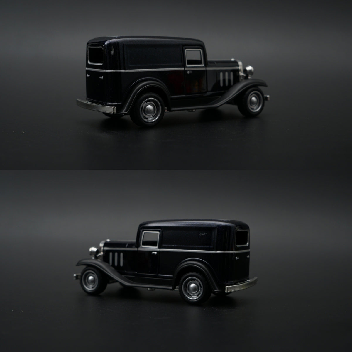 1:43 Ford Model A Delivery Van Diecast — Full Black | 1930s Dark Classic -  Kunju Vandi  