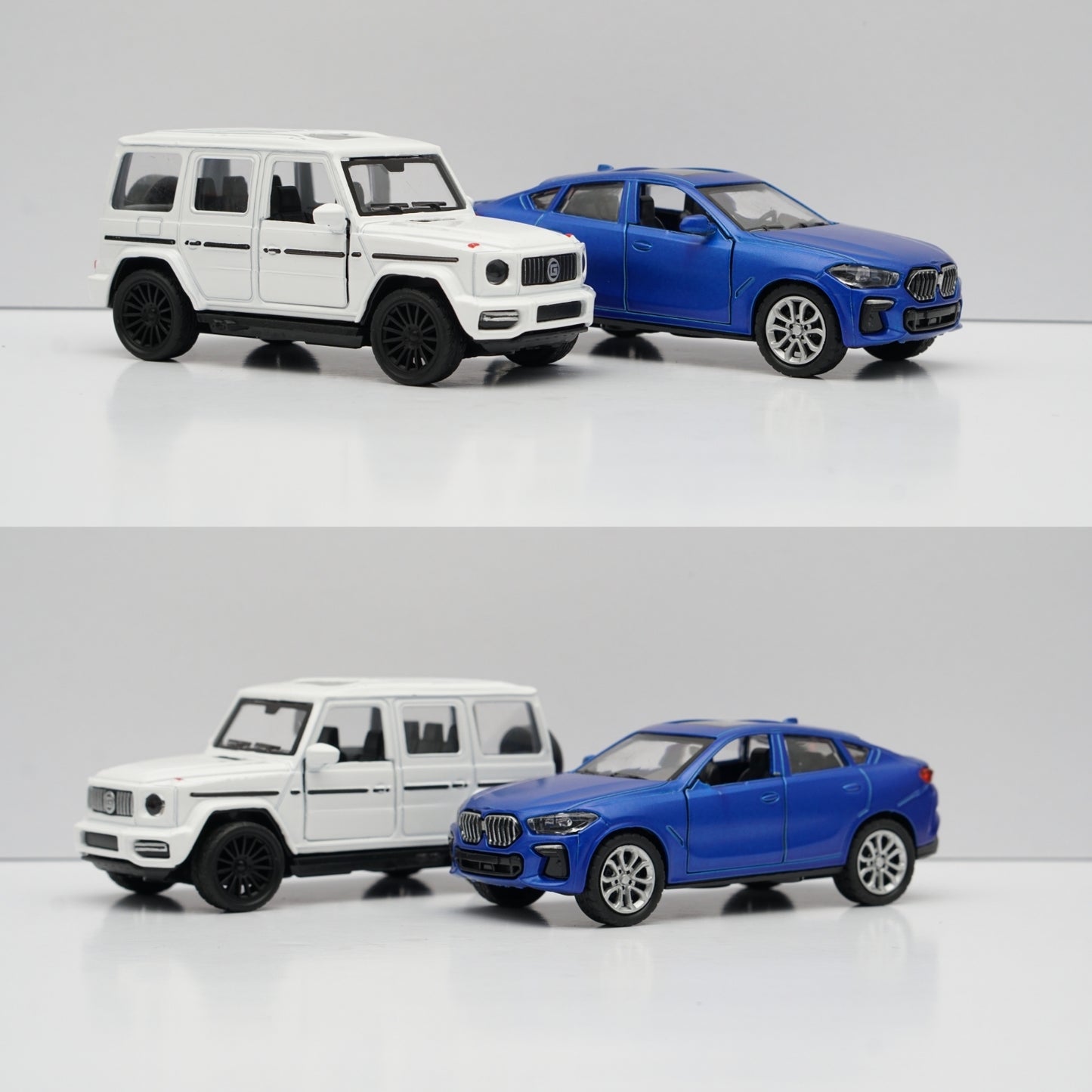 1:43 Gwagon , BMW Diecast Combo (White,Blue) -  Kunju Vandi  