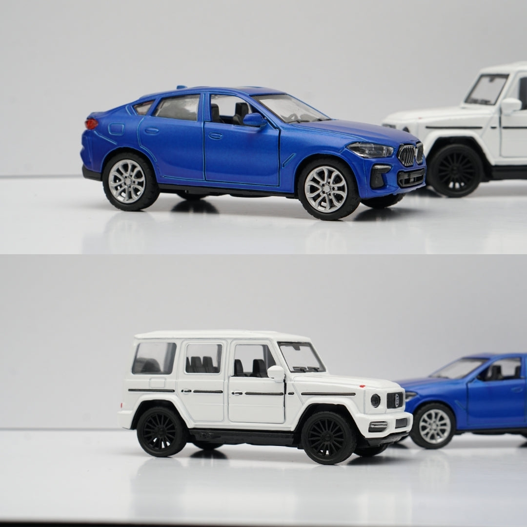 1:43 Gwagon , BMW Diecast Combo (White,Blue) -  Kunju Vandi  