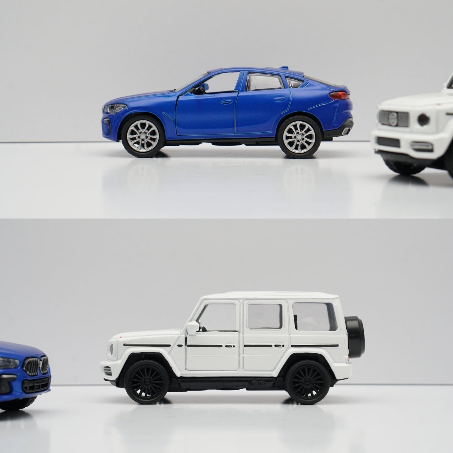 1:43 Gwagon , BMW Diecast Combo (White,Blue) -  Kunju Vandi  
