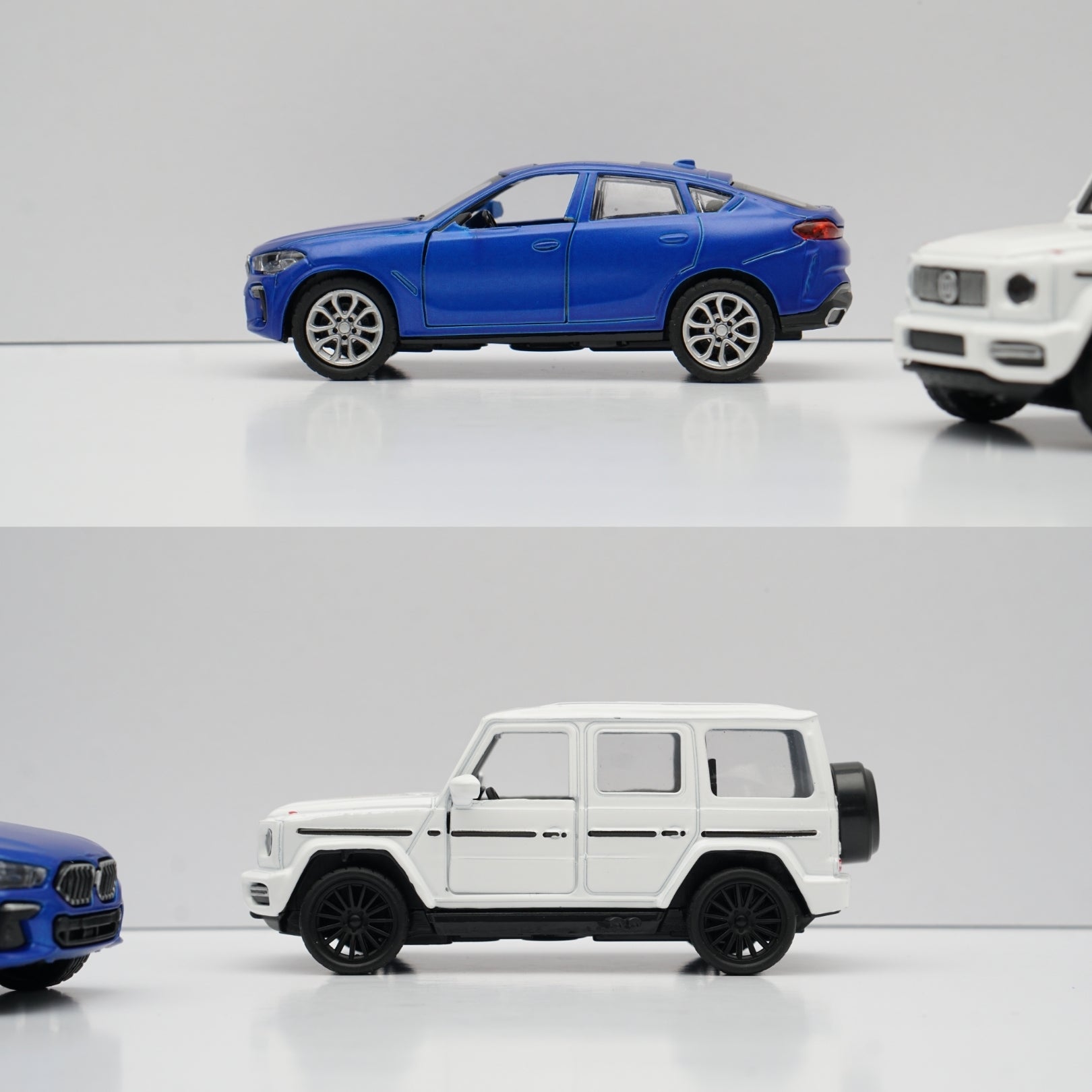 1:43 Gwagon , BMW Diecast Combo (White,Blue) -  Kunju Vandi  