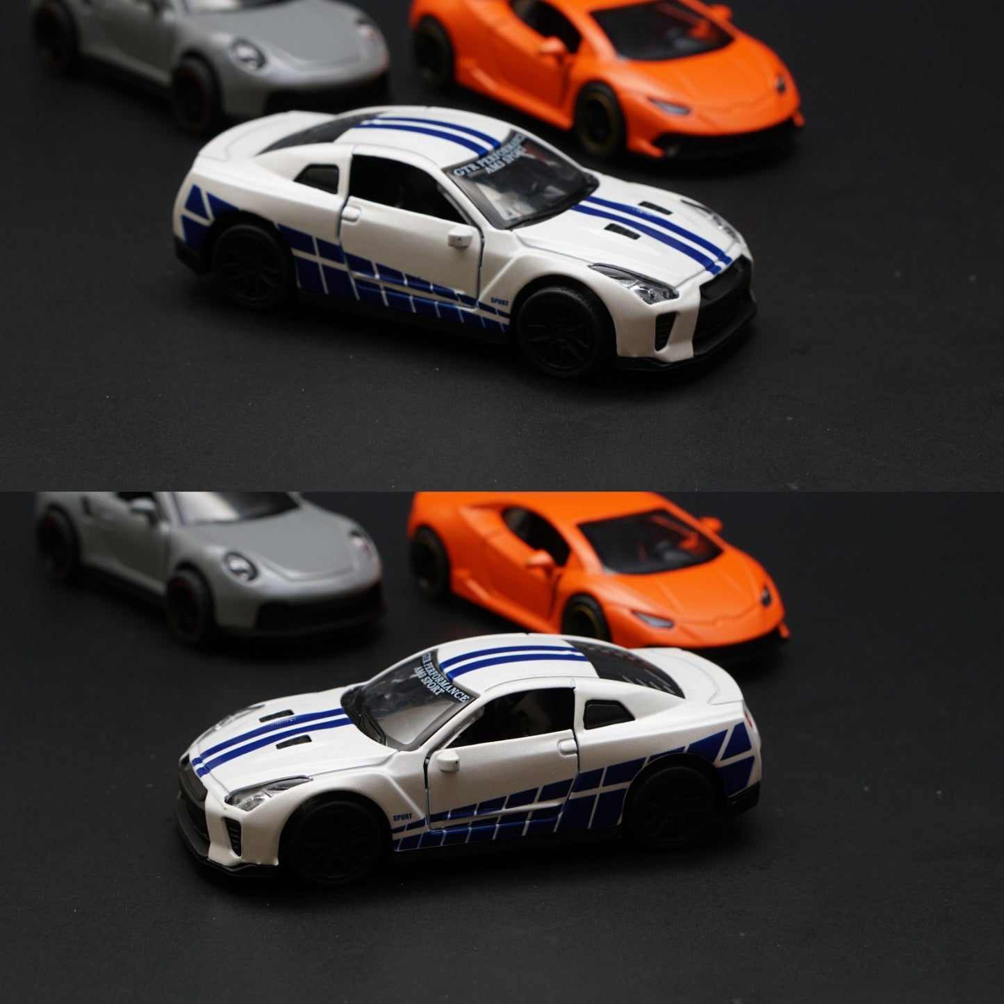 1:43 Lambo, GTR, Porsche Diecast Combo (Green , White, Blue ) -  Kunju Vandi  