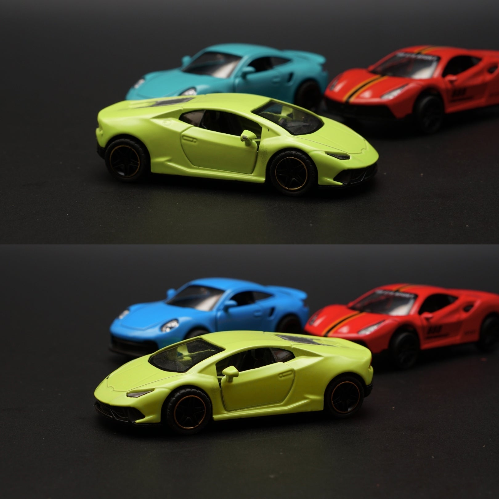 1:43 Lambo, Porsche, Ferrari Diecast Combo (Green,Blue,Red) -  Kunju Vandi  