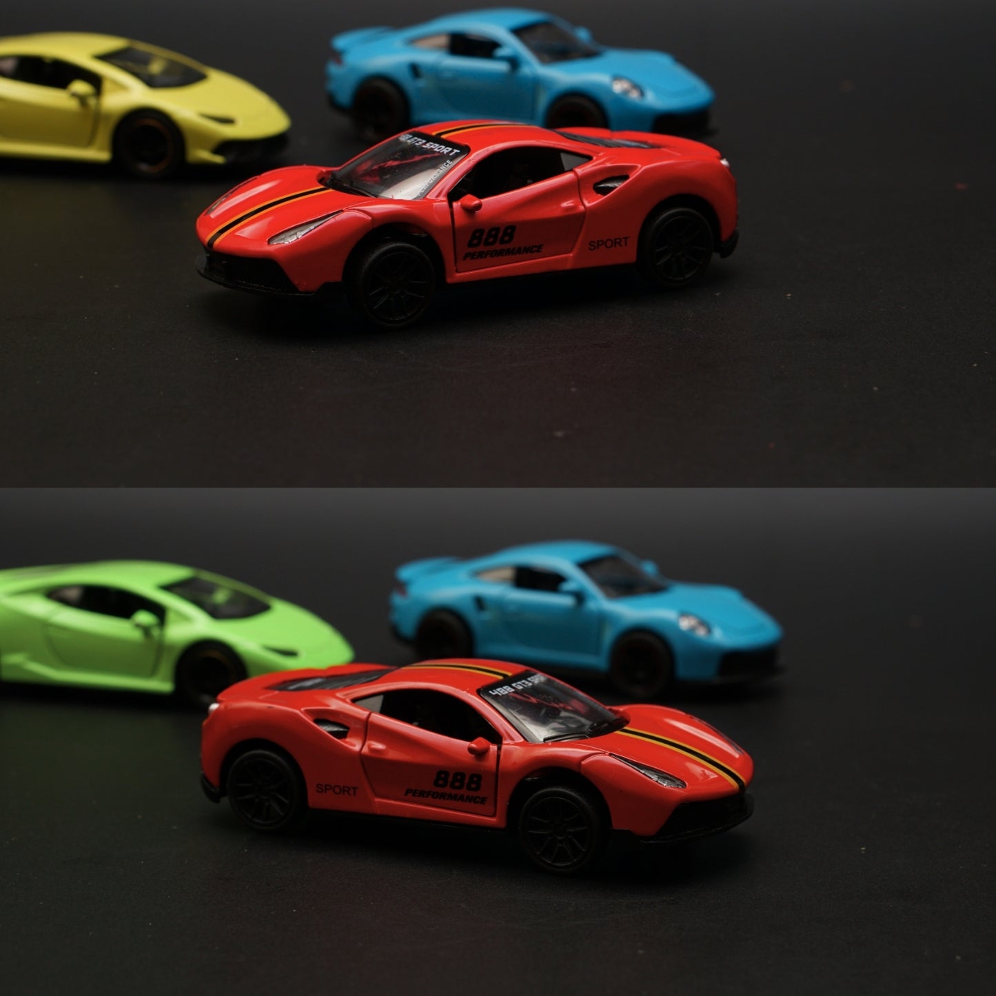 1:43 Lambo, Porsche, Ferrari Diecast Combo (Green,Blue,Red) -  Kunju Vandi  