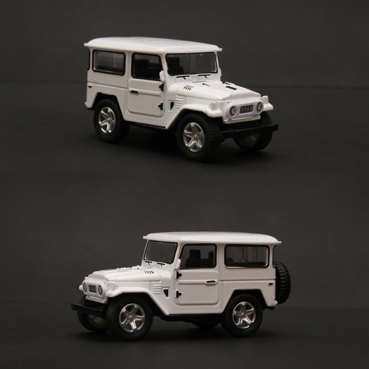 1:43 Land Cruiser FJ40 Diecast White -  Kunju Vandi  