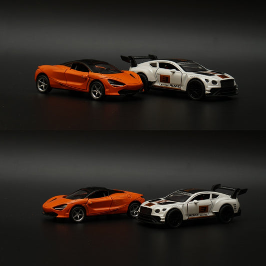 1:43 Mclaren (Orange), Bentley (Yellow Livery) Diecast combo -  Kunju Vandi  