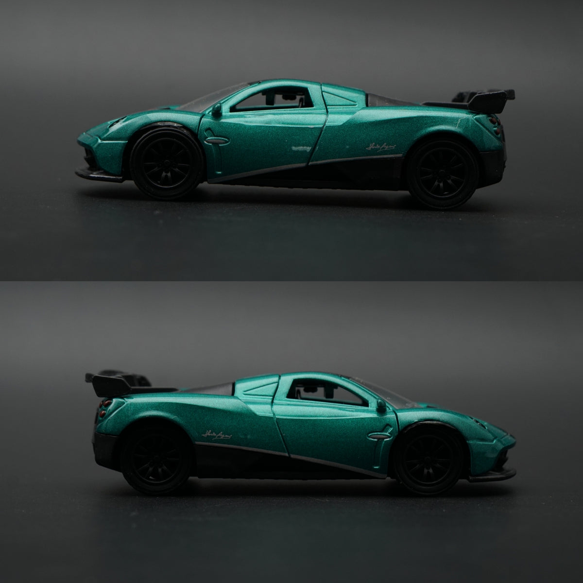 1:43 Pagani Zonda Diecast — Metallic Teal | Red Racing Stripe Collector's Model -  Kunju Vandi  