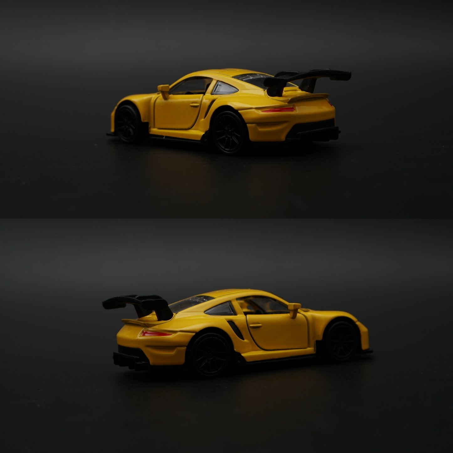 1:43 Porsche 911 GT3 RS Diecast — Racing Yellow & Black Aero Edition -  Kunju Vandi  
