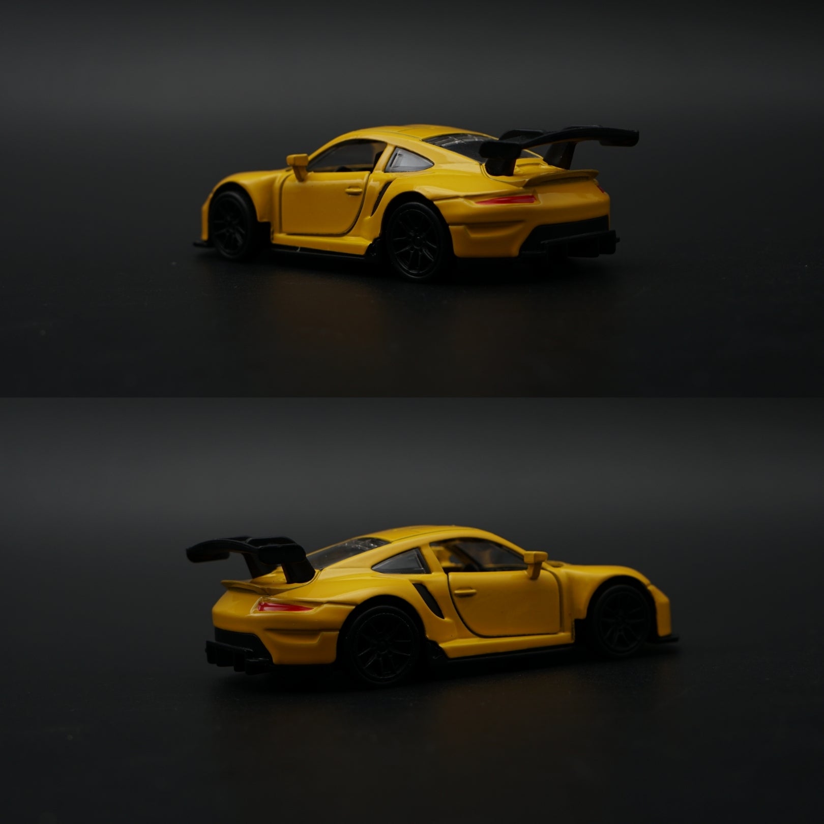 1:43 Porsche 911 GT3 RS Diecast — Racing Yellow & Black Aero Edition -  Kunju Vandi  