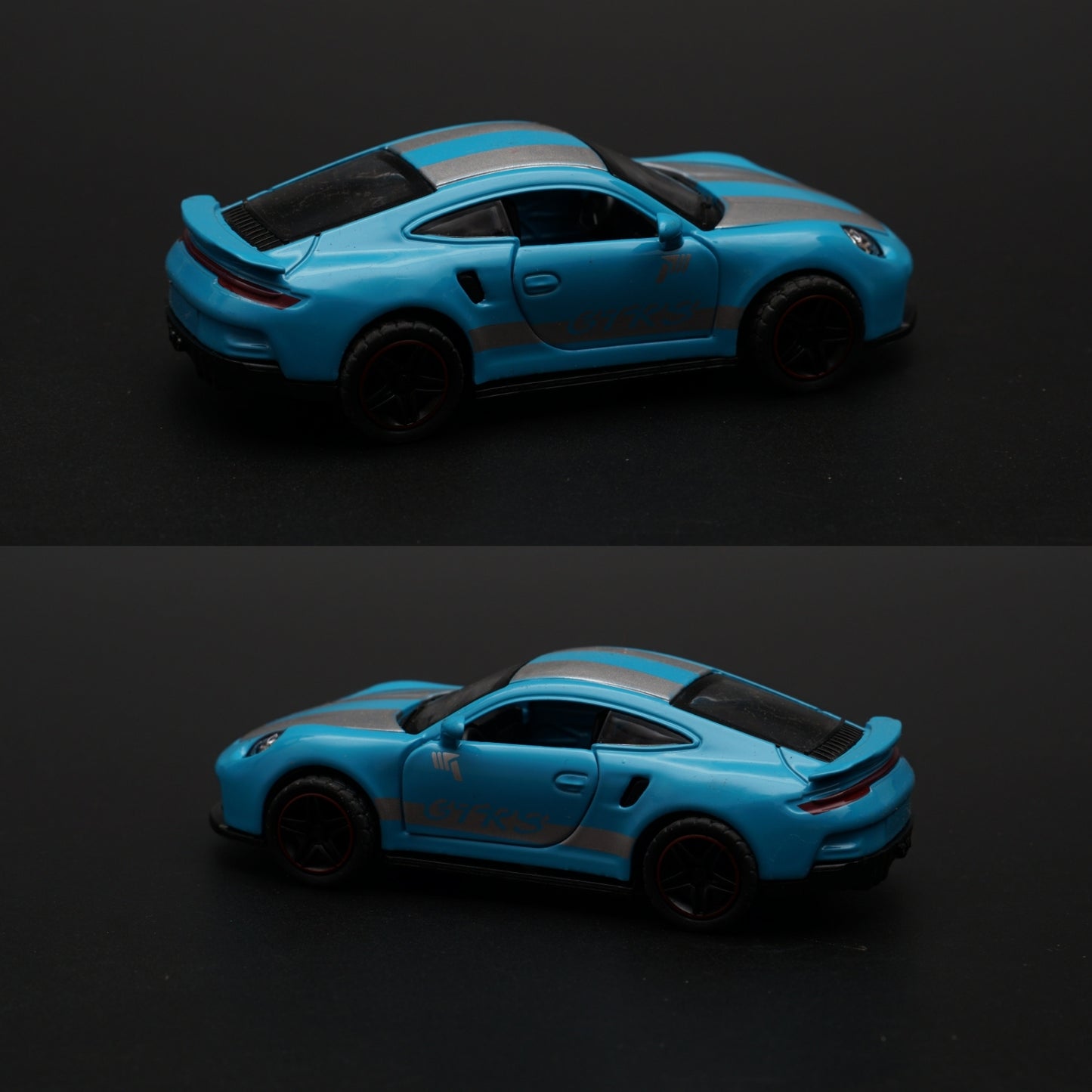 1:43 Porsche Blue Strips Metal Body -  Kunju Vandi  