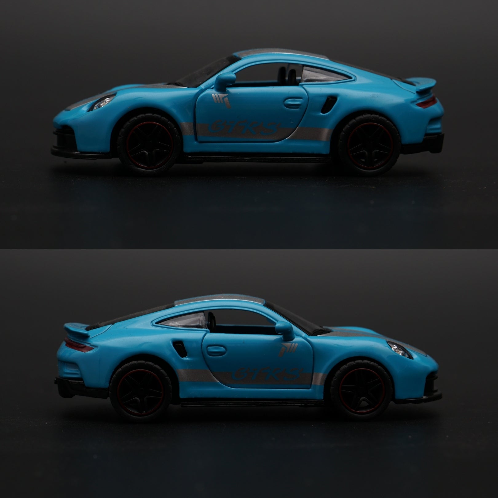 1:43 Porsche Blue Strips Metal Body -  Kunju Vandi  