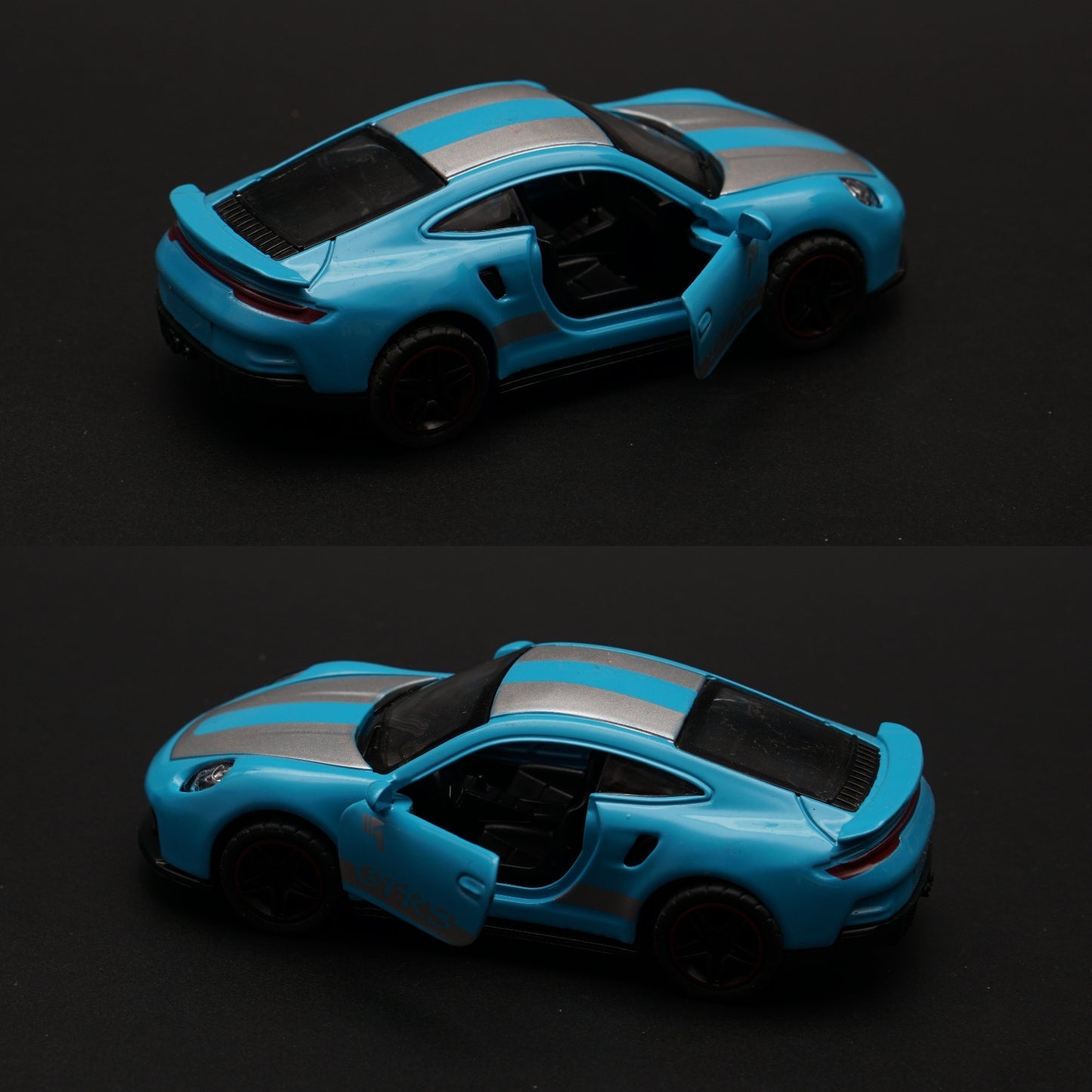 1:43 Porsche Blue Strips Metal Body -  Kunju Vandi  