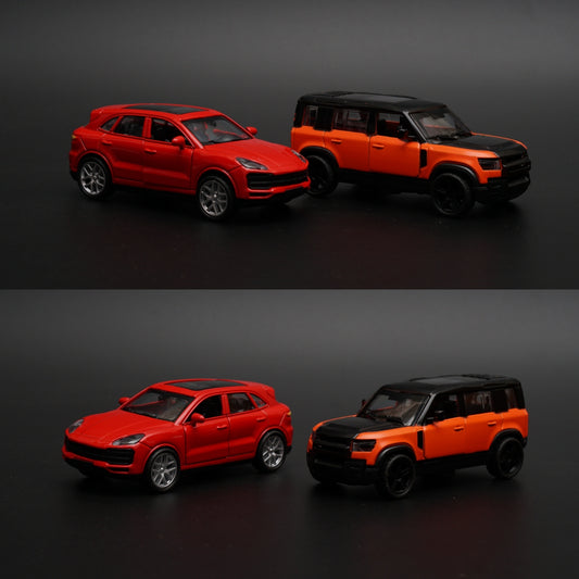 1:43 Porsche , Defender Diecast Combo (Red, Orange) -  Kunju Vandi  