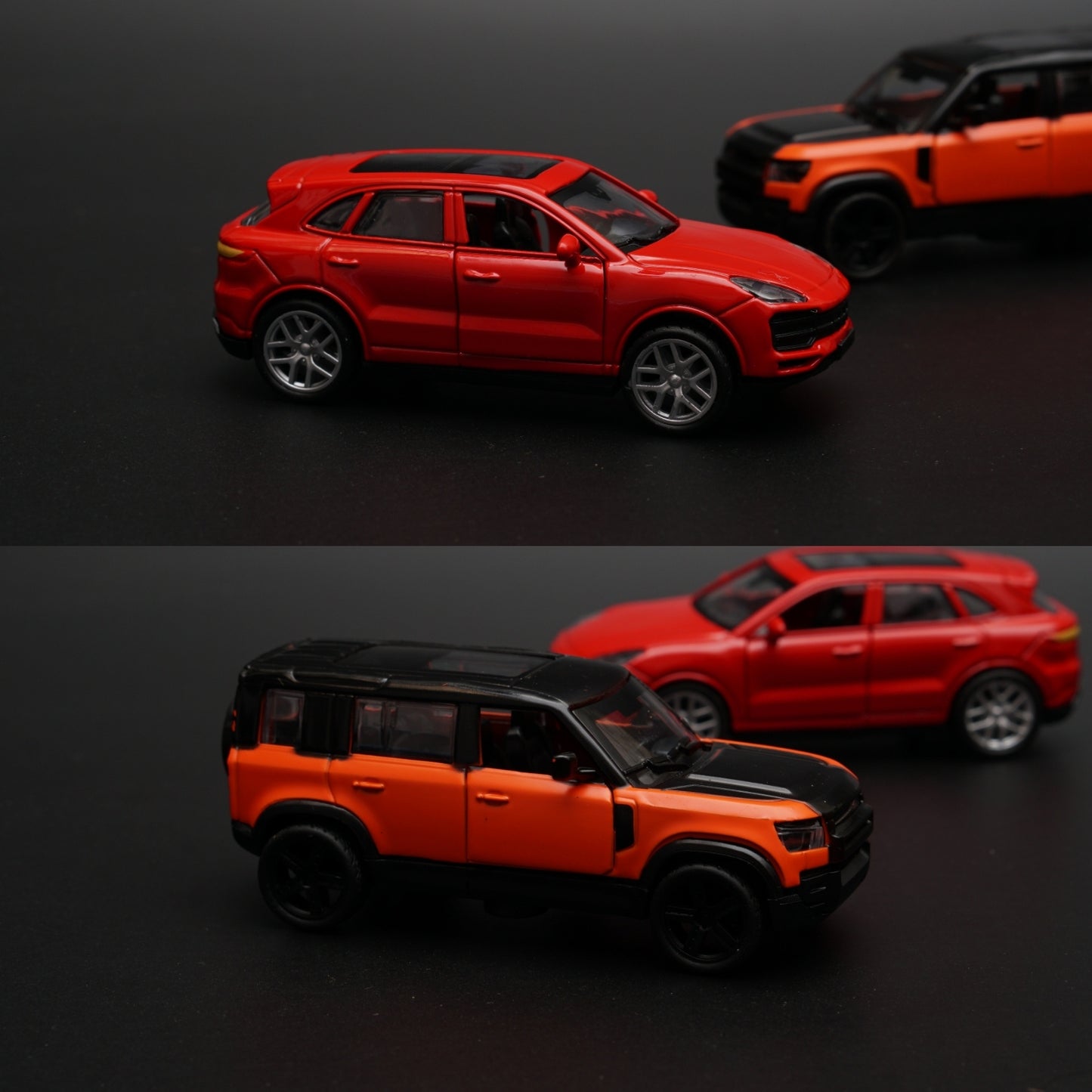 1:43 Porsche , Defender Diecast Combo (Red, Orange) -  Kunju Vandi  