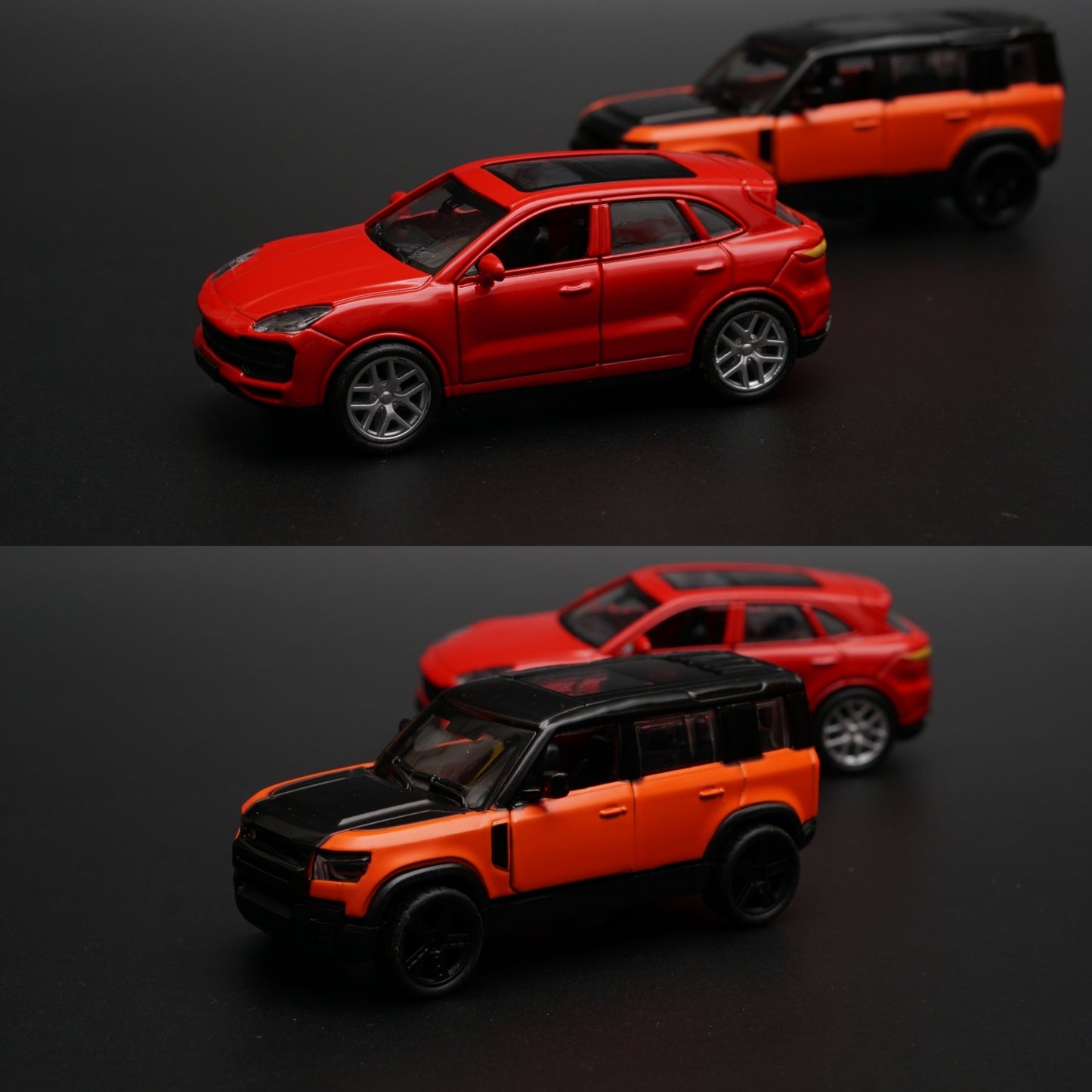1:43 Porsche , Defender Diecast Combo (Red, Orange) -  Kunju Vandi  