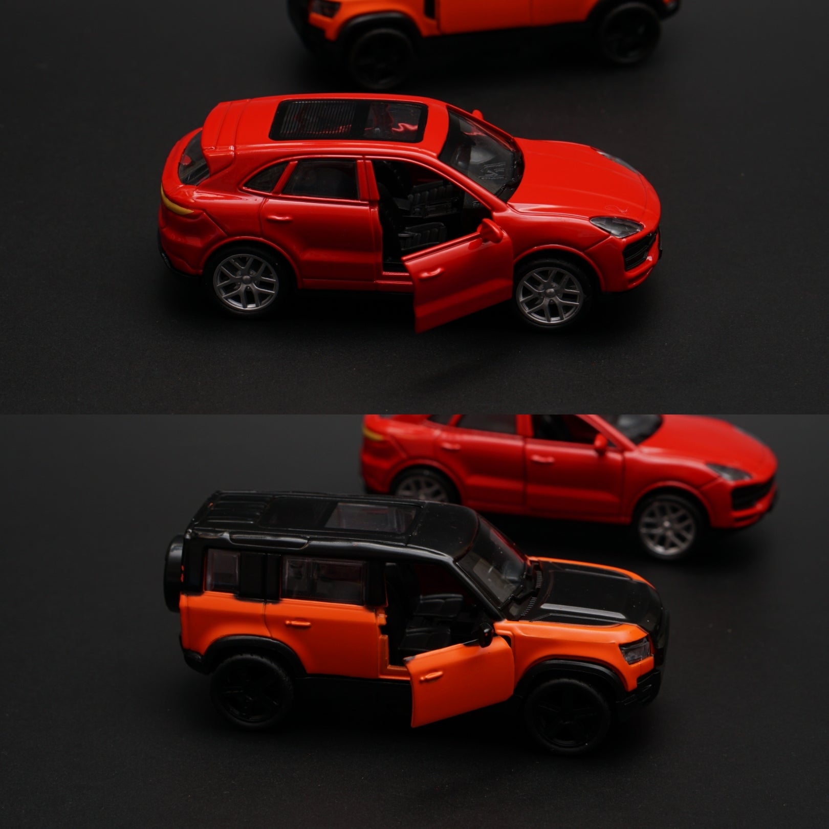 1:43 Porsche , Defender Diecast Combo (Red, Orange) -  Kunju Vandi  