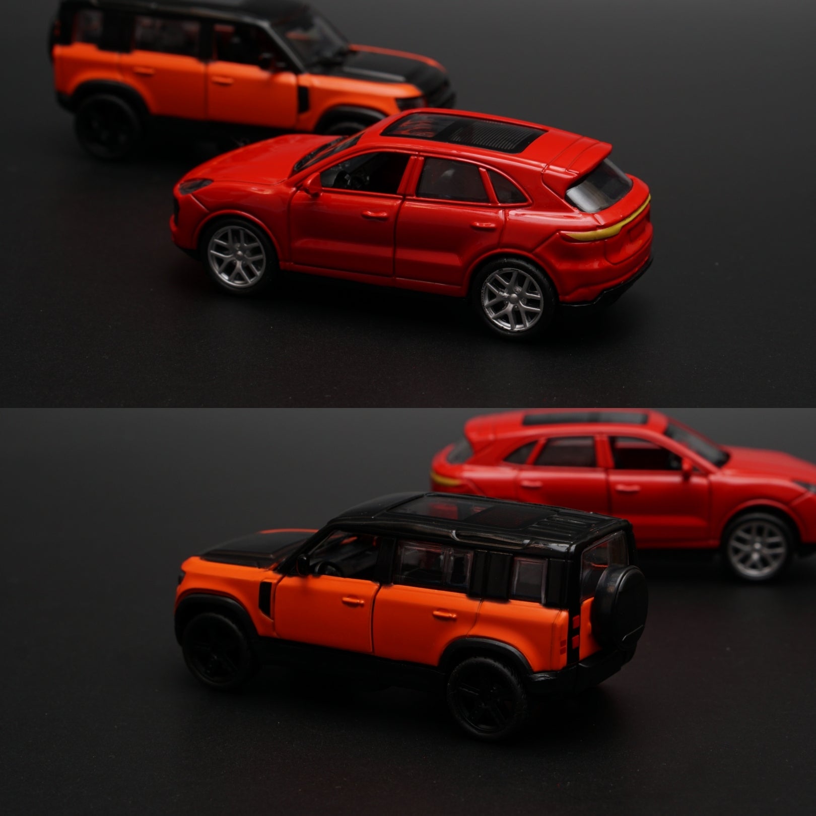 1:43 Porsche , Defender Diecast Combo (Red, Orange) -  Kunju Vandi  