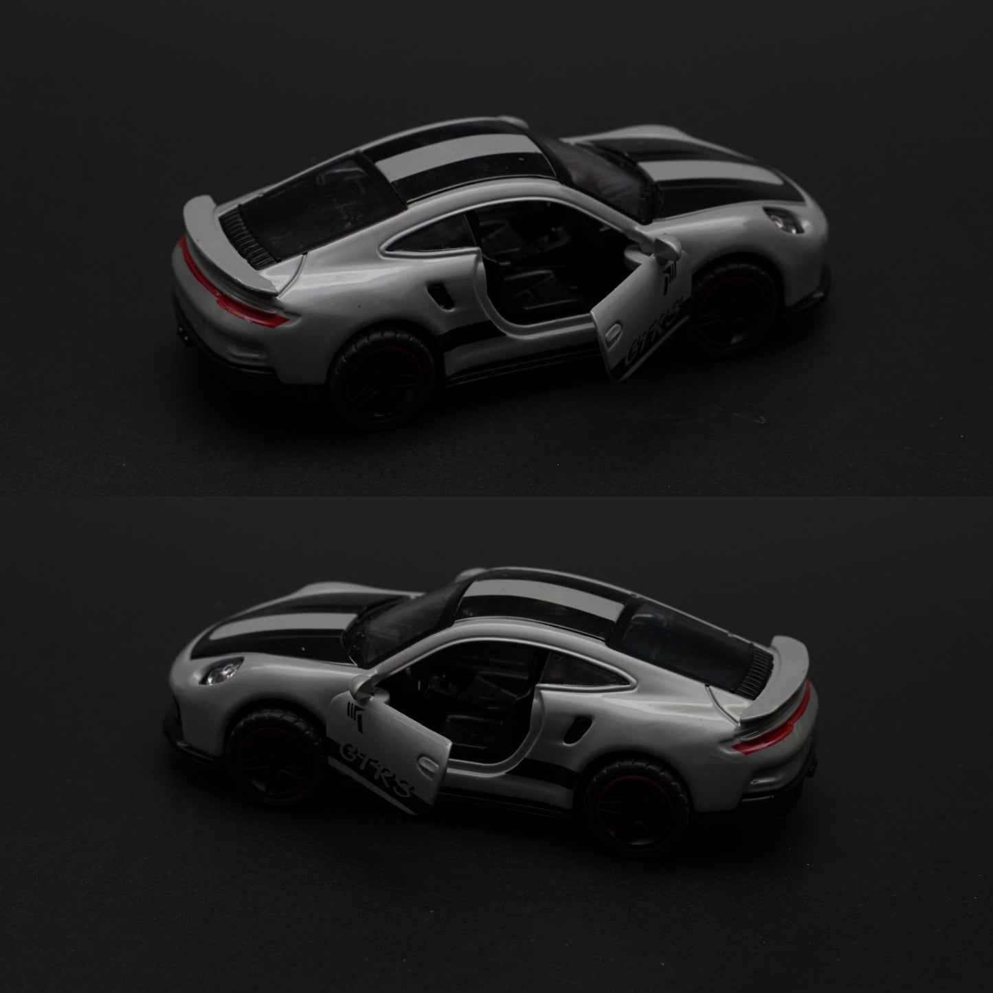 1:43 Porsche Grey Strips Diecast -  Kunju Vandi  