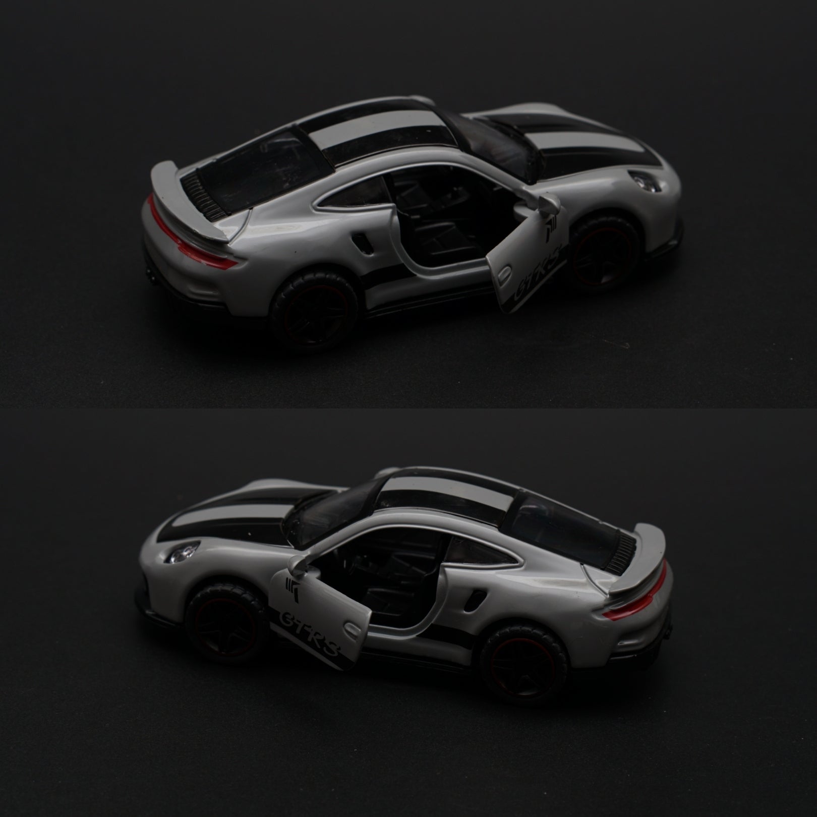 1:43 Porsche Grey Strips Diecast -  Kunju Vandi  