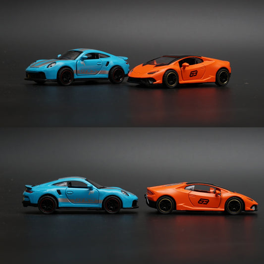 1:43 Porsche , Lambo Diecast Combo (Blue,Orange) -  Kunju Vandi  