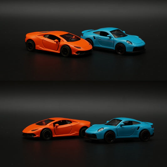 1:43 Porsche, lambo Diecast Combo (Blue,Orange) -  Kunju Vandi  