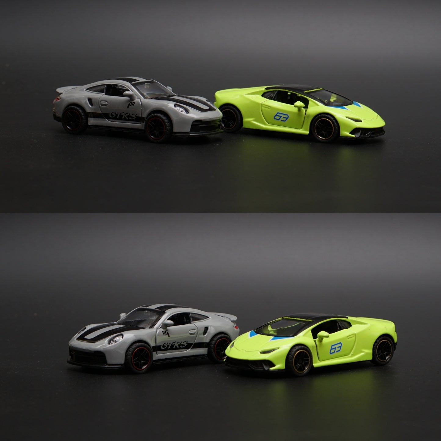 1:43 Porsche , lambo Diecast Combo (Grey,Green) -  Kunju Vandi  