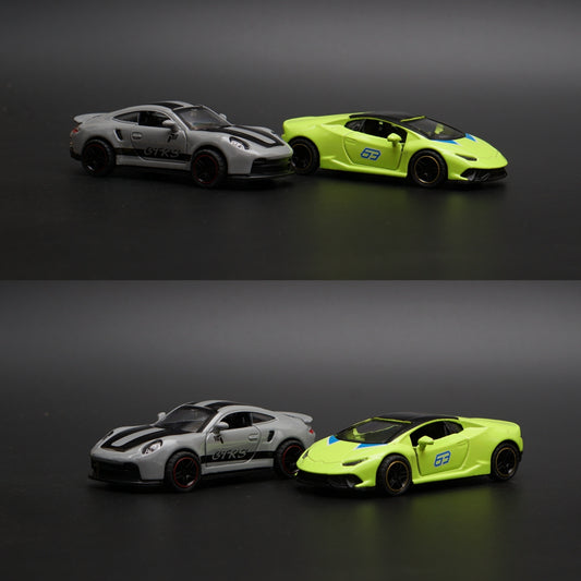 1:43 Porsche , lambo Diecast Combo (Grey,Green) -  Kunju Vandi  