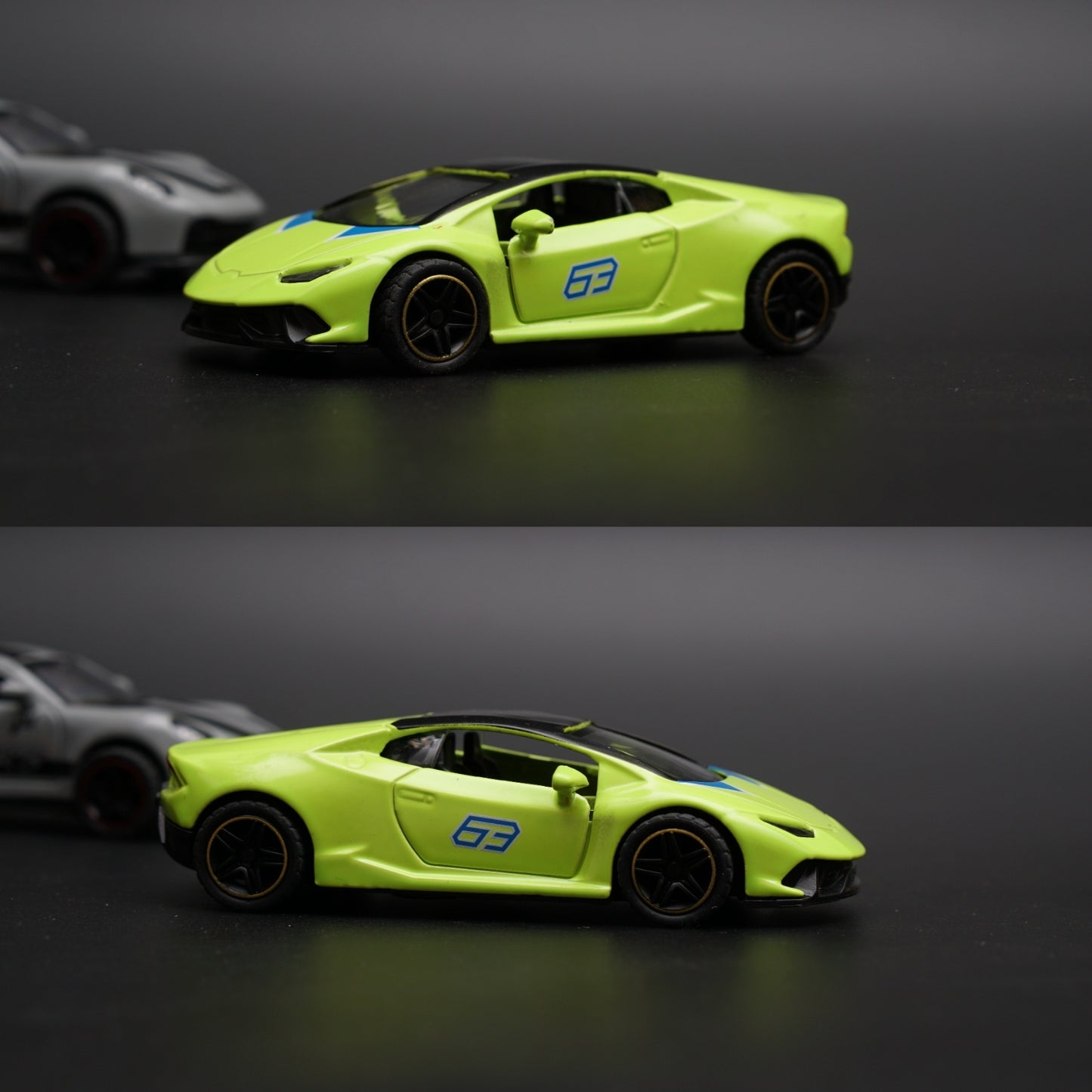 1:43 Porsche , lambo Diecast Combo (Grey,Green) -  Kunju Vandi  